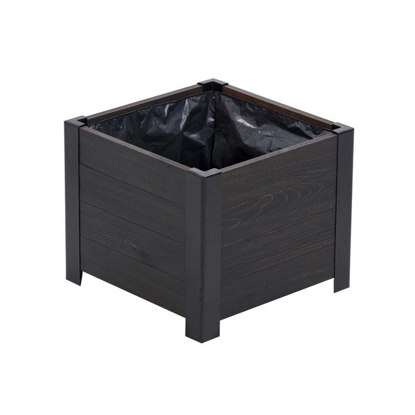 recycled wood square garden planter